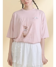 ribbon dog collage tee