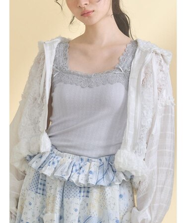 lace frame camisole tops