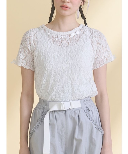 ribbon lace tee