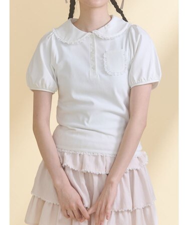 frilly summer polo top