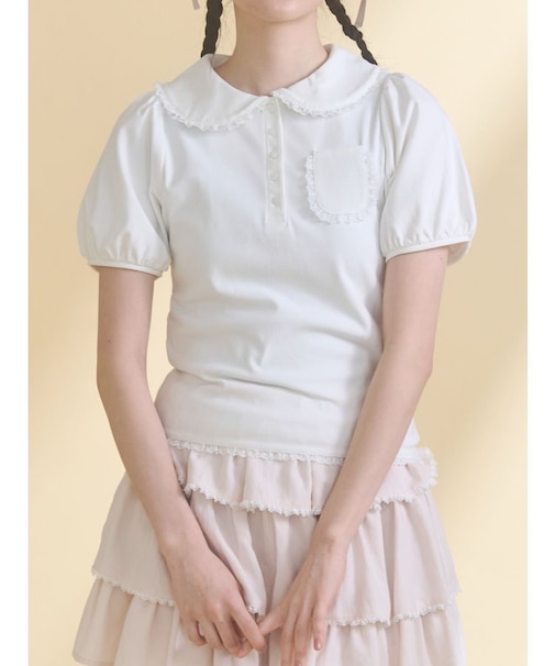 frilly summer polo top