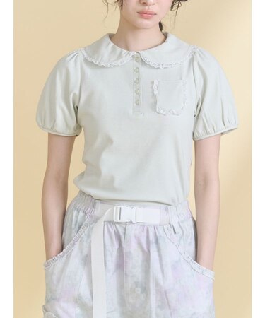 frilly summer polo top