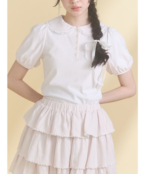 frilly summer polo top