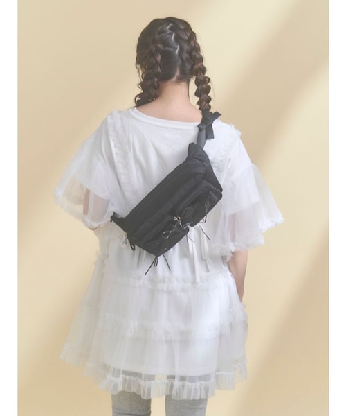 メリージェニー♡リボンバッグ ボルドー メリージェニー merry jenny リボンポケットショルダーbag （レッド