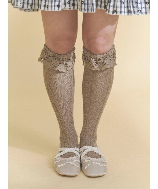 靴下屋×merry jenny flower lace knit sock