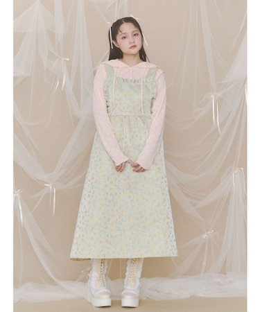apron jacquardワンピース