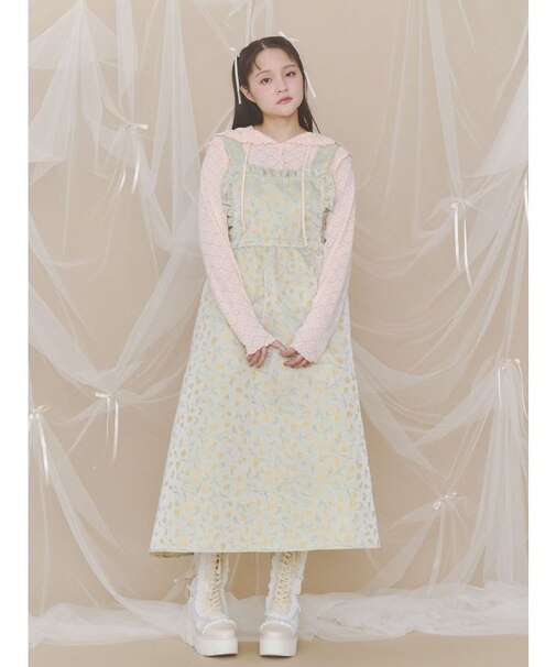 apron jacquardワンピース