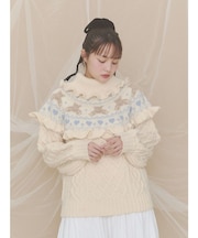 bear yoke knit tops