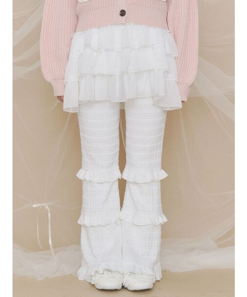 ふわふわレースフレアパンツ