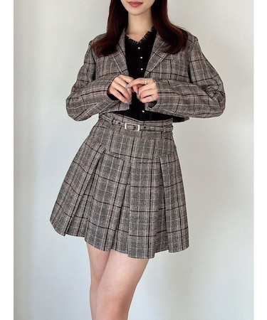 プリーツミニスカート【セットアップ着用可能】