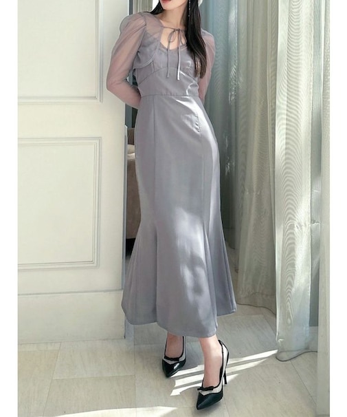 シアーフラワーマーメイドワンピース