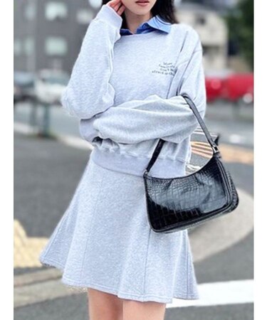 スウェットミニフレアスカート【セットアップ着用可能】