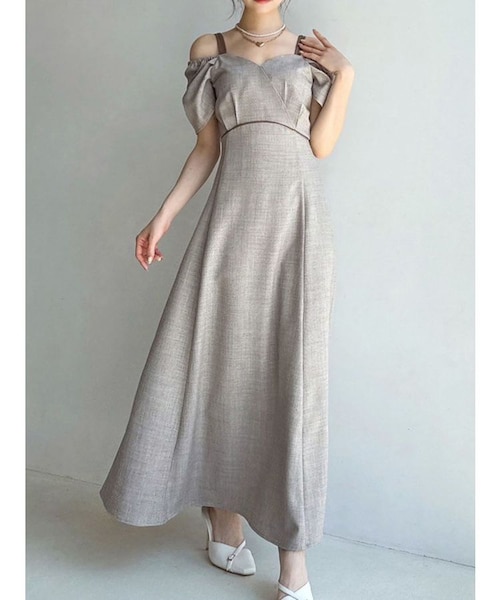 メッシュレースカラーネックワンピース LAGUNAMOON（ラグナムーン） ワンピース メッシュレースカラーネック