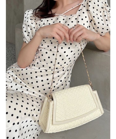 ツイードコンパクトバッグ