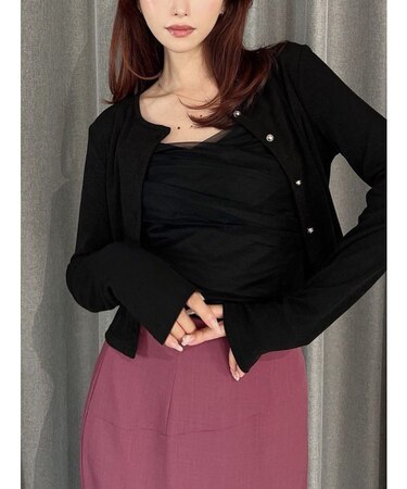 チュールドッキングアンサンブルトップス