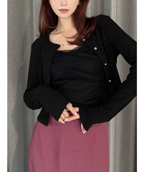 チュールドッキングアンサンブルトップス