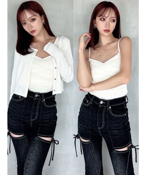 チュールドッキングアンサンブルトップス