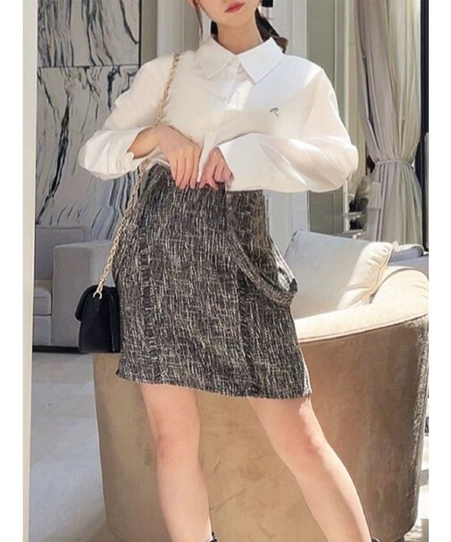 2Wayハイウエストツイードスカート