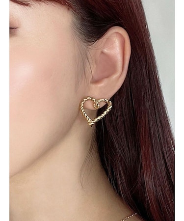 ハートツイストメタルピアス