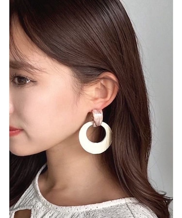 マーブルサークルピアス
