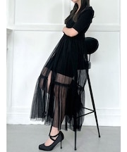 ニットコンビレイヤードチュールワンピース