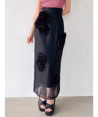 シアーレイヤードモチーフスカート