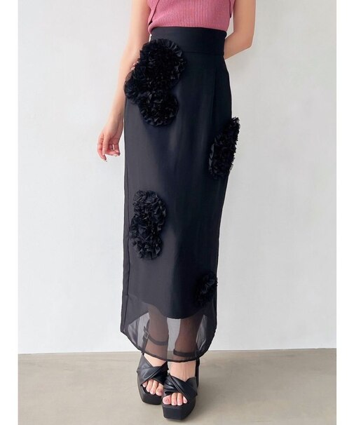 シアーレイヤードモチーフスカート