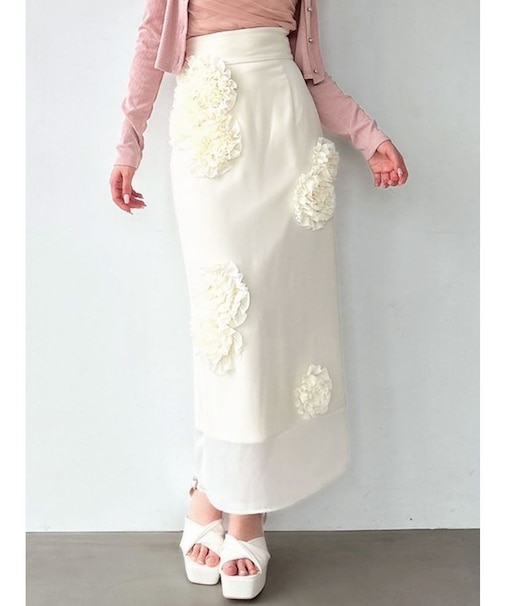 シアーレイヤードモチーフスカート