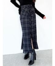 フリンジチェックタックスカート