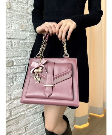 フラップポイントスクエアハンドバッグ