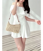 バルーンオフショルショートコンビネゾン