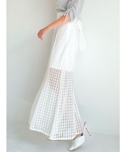 ハウンドトゥースシアーマーメイドスカート