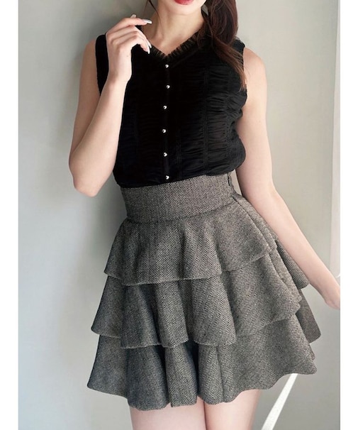 シャーリングボリュームトップス