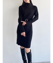 【WEB限定】ワイドリブニットワンピース