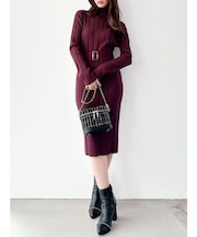 【WEB限定】ワイドリブニットワンピース