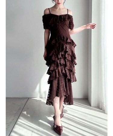 ヘムラッフルアシメワンピース