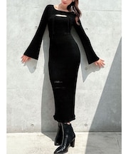 クロシェニットタイトワンピース