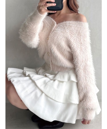 シャギーニットカーディガン