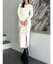 ダブルクロスニットワンピース