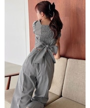 バックリボンスクエアブラウス【セットアップ着用可能】