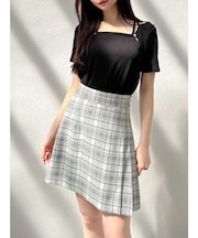 サイドプリーツミニスカート