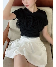 チュールモチーフドッキングTシャツ