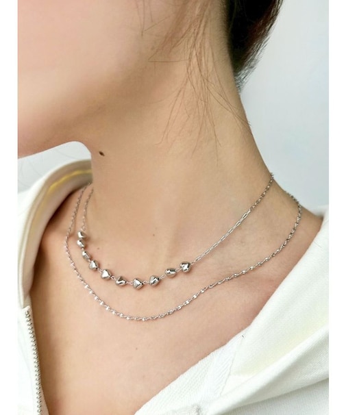 ハートストーンチェーンネックレス