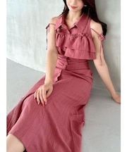 ラッフルマーメイドシャツワンピース