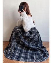 ストリングシャギーオフショルニットトップス