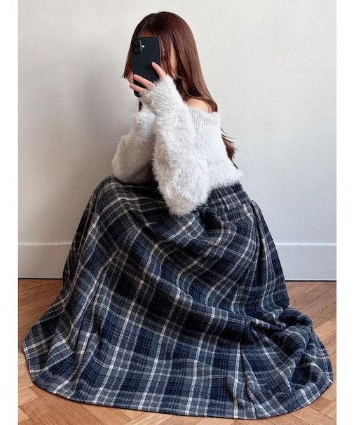 ストリングシャギーオフショルニットトップス