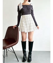 ツイードラップミニスカート