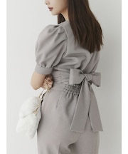 スクエアバックリボントップス【セットアップ着用可能】