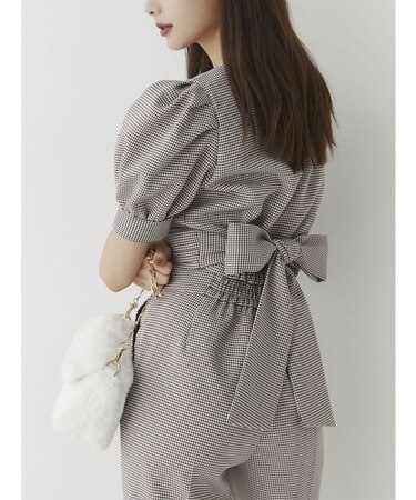 スクエアバックリボントップス【セットアップ着用可能】