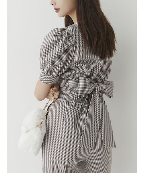 スクエアバックリボントップス【セットアップ着用可能】
